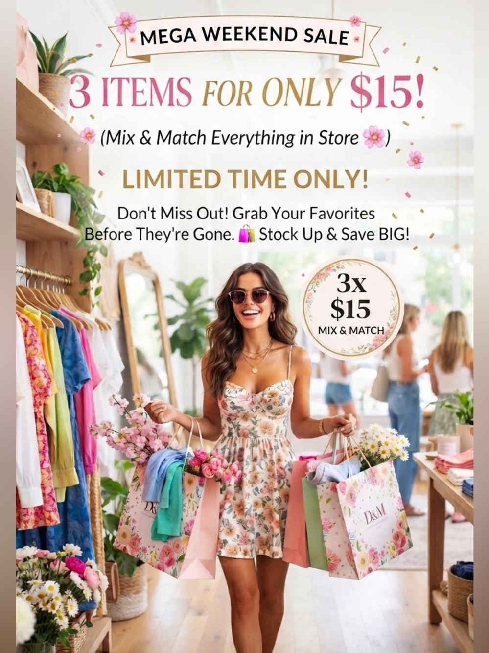🌸3 X $15
